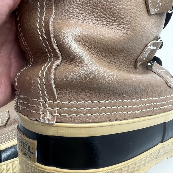 Sorel Manitou Steel Shank Waterproof Boots Sub Zero Removable Liner Beige - Picture 13 of 14